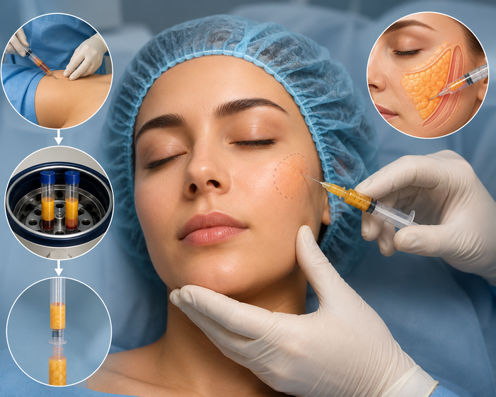 Surgeon consulting a patient about Cheek Fat Grafting
